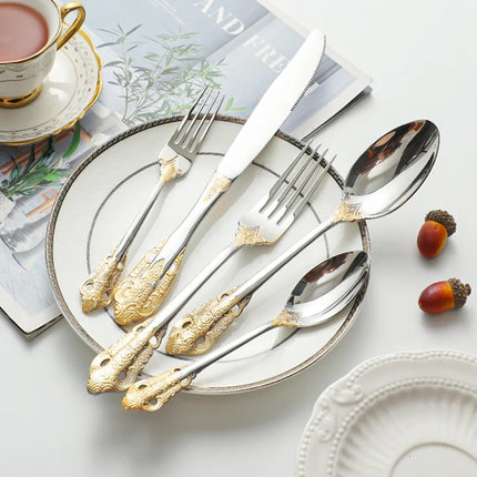 Gold Vintage Cutlery Set, 18/10 Stainless Steel | Très Elite