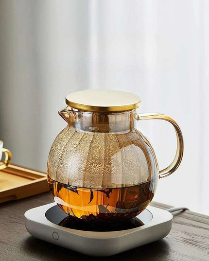 Artisan Glass Teapot Set with Precision Filter and Electric Pottery Heater for Traditional Kung Fu Tea Brewing