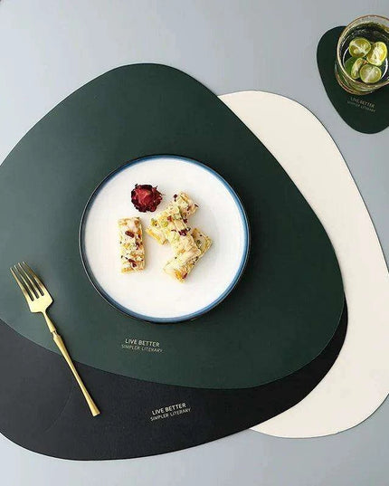 Luxe PU Leather Dining Ensemble - Chic Tableware Collection