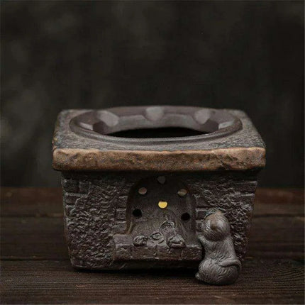 Elegant Handcrafted Japanese Ceramic Tea Warmer Set - Vintage Tea Stove