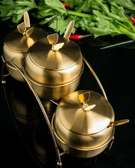 Sleek Stainless Steel Spice Organizer Set for a Contemporary Kitchen