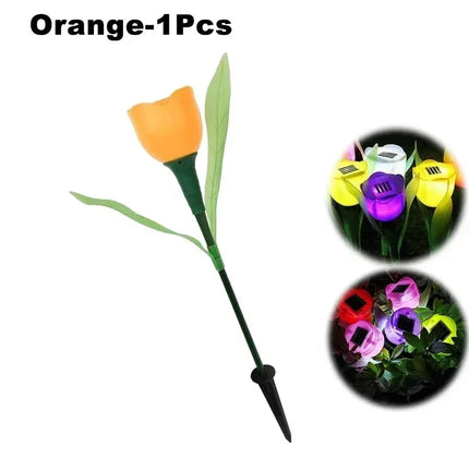 Solar LED Tulip Garden Lights — Waterproof Outdoor Pathway Decor