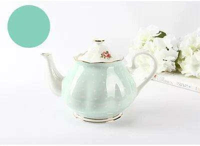 Floral Elegance Bone China Teapot - Luxurious 1000ML Capacity for Tea and Coffee