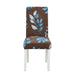 Elegant Geometric Blue-Grey Stretch Chair Covers for Stylish Dining Experiences