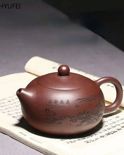 Handcrafted Yixing Purple Clay Teapot for Traditional Kung Fu Tea Ceremony