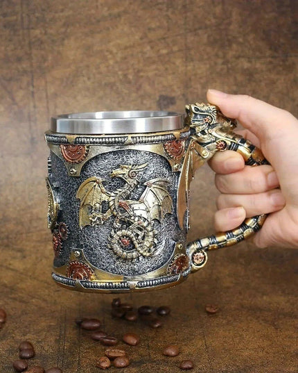 Steampunk Dragon Adventure Stainless Steel Mug - Exceptional Father's Day Present