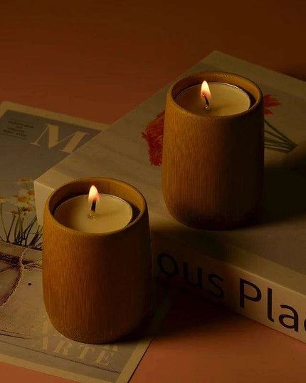 Sustainable Bamboo Tealight Candle Holder for a Peaceful Home Atmosphere