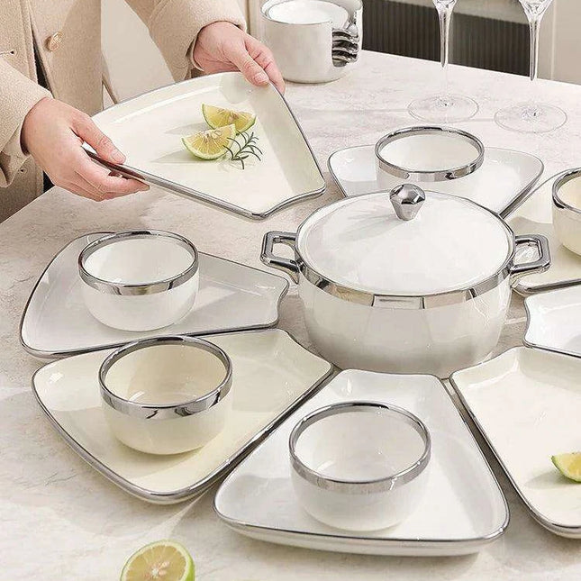 Sophisticated Ceramic Dining Set: Versatile Tableware for Memorable Meals