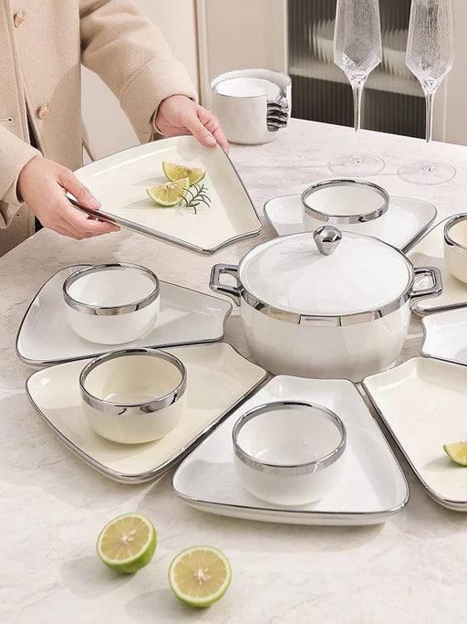 Sophisticated Ceramic Dining Set: Versatile Tableware for Memorable Meals