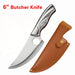 Serbian Cleaver Chef Knife Set with Hand Forged Stainless Steel Blades