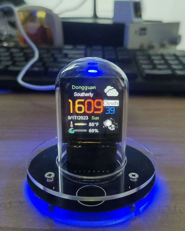 Smart WiFi Nixie Tube Clock with Animated Display and Real-Time Weather Updates