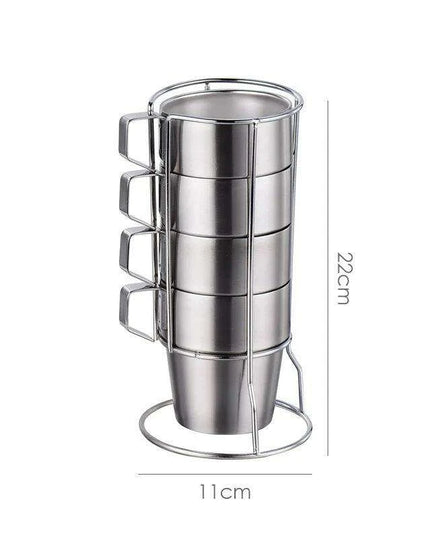 Elegant 6-Piece Set of Insulated Stainless Steel Tea Mugs for Home and Social Gatherings