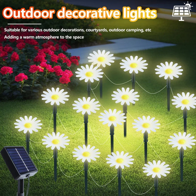 Solar LED Garden Path String Lights — Waterproof Outdoor Fairy Lights