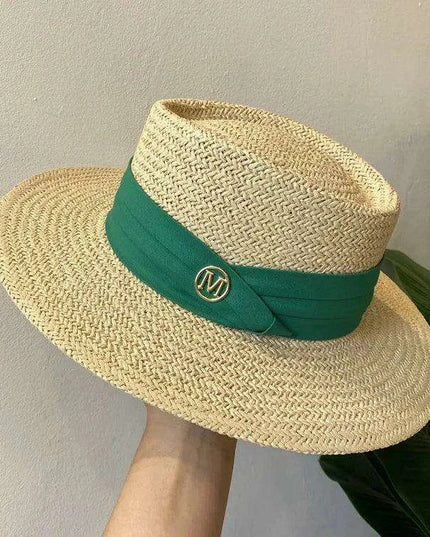 Chic Adjustable Wide Brim Straw Hat for Women - Stylish Sun Protection Beach Accessory Available in 50 Colors