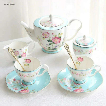Elegant European Tea and Coffee Set with Premium Gift Box and Exquisite Pot