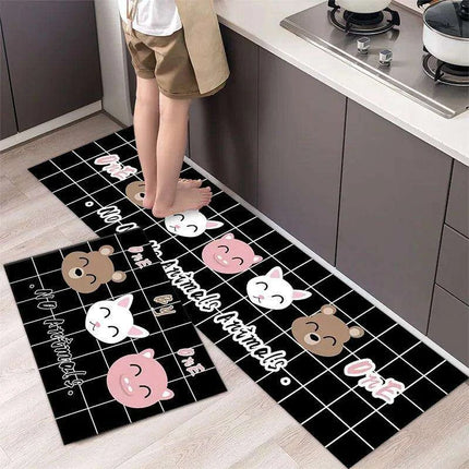 Charming Absorbent Kitchen Rug - Stylish Non-Slip Mat for Safe Living Spaces
