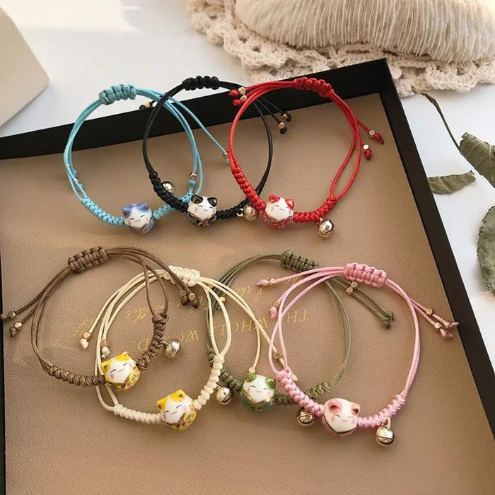 Adjustable Maneki Neko Charm Bracelet - The Perfect Gift for Cat Enthusiasts