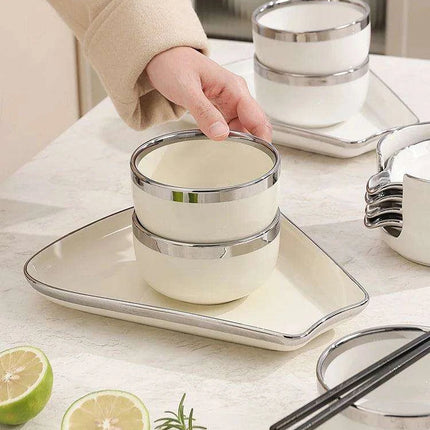 Sophisticated Ceramic Dining Set: Versatile Tableware for Memorable Meals