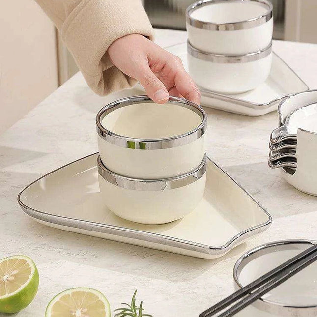 Sophisticated Ceramic Dining Set: Versatile Tableware for Memorable Meals