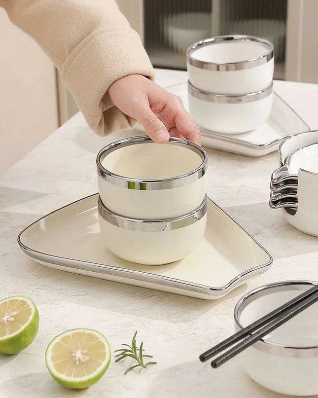 Sophisticated Ceramic Dining Set: Versatile Tableware for Memorable Meals