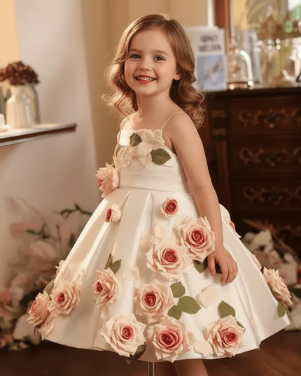 Children's Host Performance Appliques Evening Gown