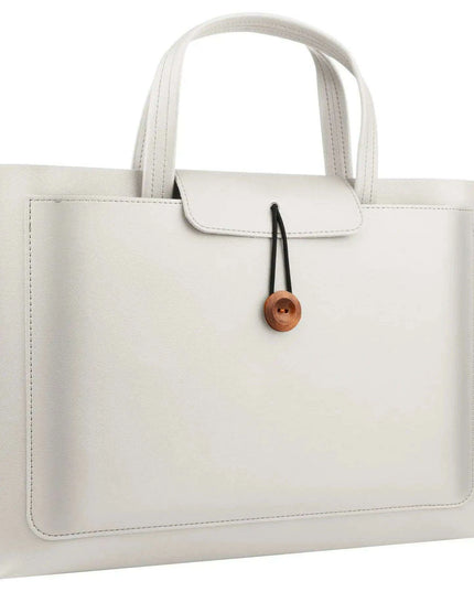 Stylish Faux Leather Laptop Tote with Innovative Features for MacBook Air and Tech Essentials