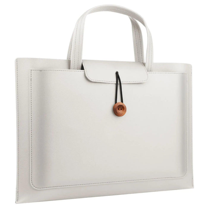 Stylish Faux Leather Laptop Tote with Innovative Features for MacBook Air and Tech Essentials