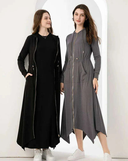 Elegant Summer Modal Dress with Gold Zipper and Comfortable Loose Fit