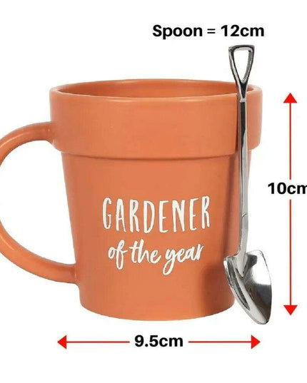 Garden Guardian Mug - Adorable Flower Pot Design with Shovel Spoon for Plant Lovers