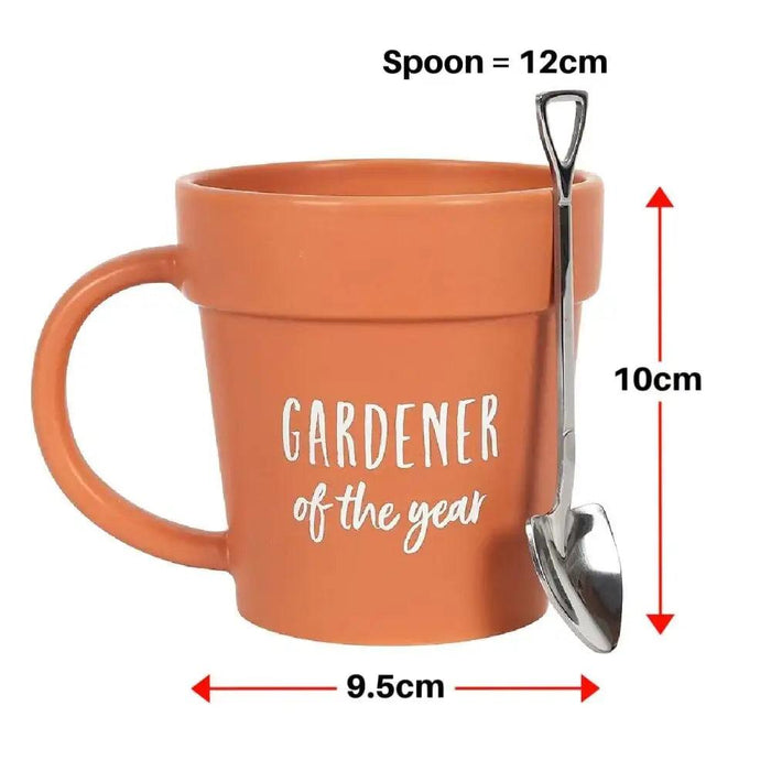Garden Guardian Mug - Adorable Flower Pot Design with Shovel Spoon for Plant Lovers