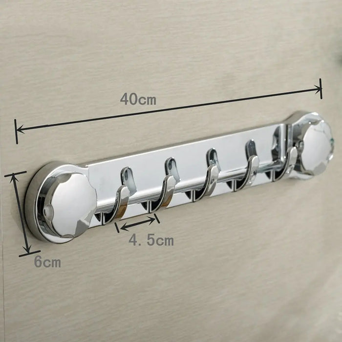 ABS+Rubber Silver Storage Hooks for Bathroom and Kitchen Organization