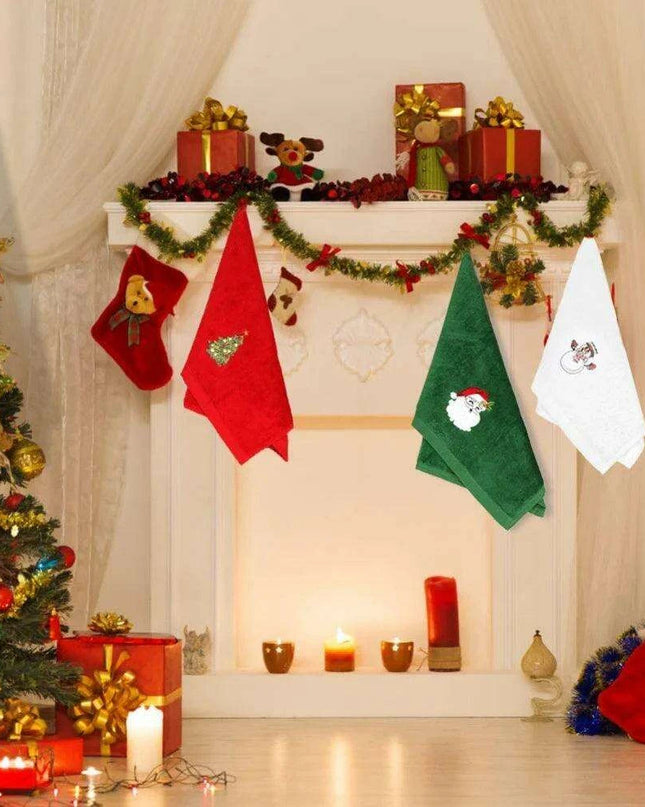 Christmas Cheer Cotton Towel Set - 3-Piece Bundle for Home and Kitchen Decor