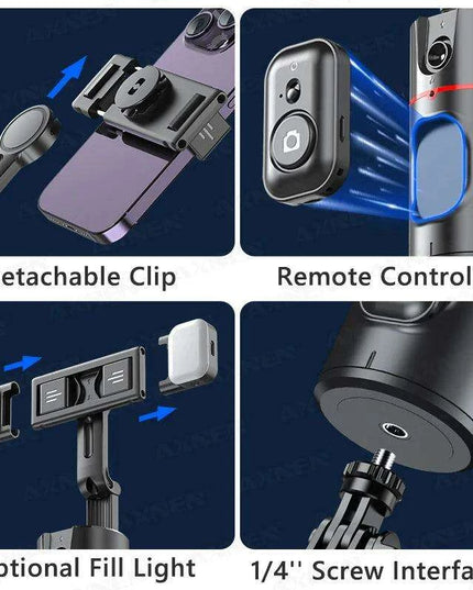 Smartphone Gimbal Stabilizer with Advanced Face Tracking and Remote Control for 360° Video Shooting