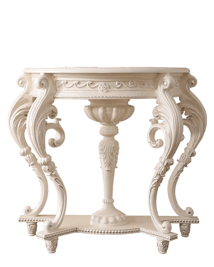 Vintage European Elegance Console Table with Intricate Carvings - Timeless Style & Practical Design