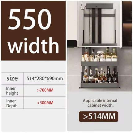 Smart Kitchen Lift Basket – Electric, Space-saving Organizer