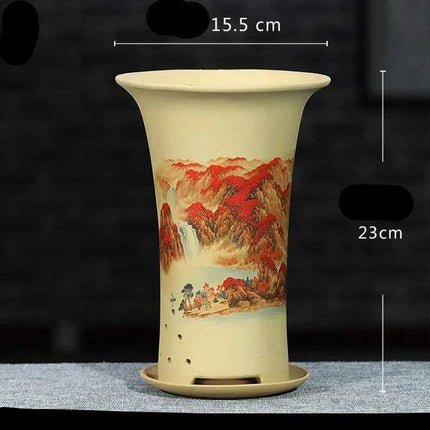 Elegant Lavender Sand Orchid Planter Set: Chic Botanical Accent