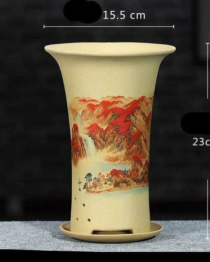 Elegant Lavender Sand Orchid Planter Set: Chic Botanical Accent