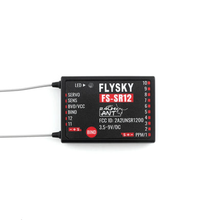 FLYSKY FS-SR12 12-Channel 2.4G Receiver with Dual Antenna for RC Model