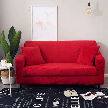 Luxurious Thick Velvet Stretch Sofa Cover - Cozy Elastic Protector for Your Couch