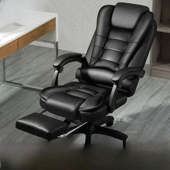 Premium Ergonomic Black Leather Gaming and Office Recliner Chair