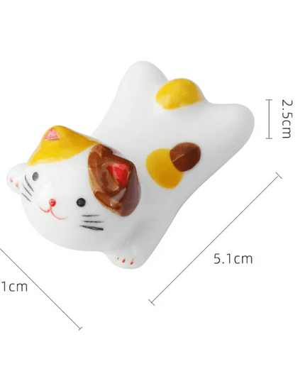 Charming Cat-Themed Ceramic Chopstick Holder - Whimsical Dining Delight