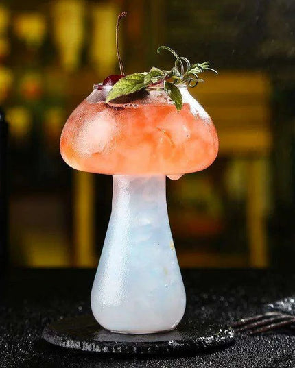 Whimsical Mushroom-Themed Cocktail Glass Set with Straw: Elevate Your Drink Experience