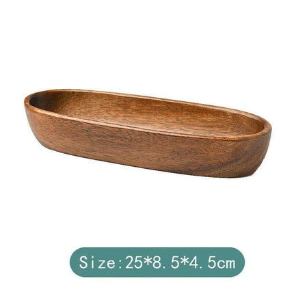 Artisanal Acacia and Walnut Wood Serving Bowl and Platter Collection