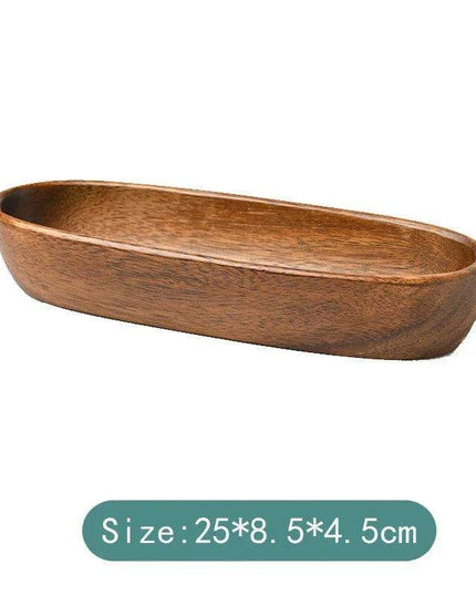 Artisanal Acacia and Walnut Wood Serving Bowl and Platter Collection
