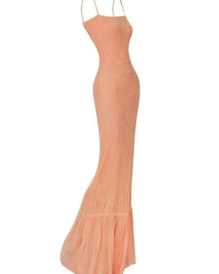 Birdtree's Elegant Slim Mulberry Silk Sleeveless Evening Dress for Women