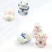 Whimsical Lucky Cat Ceramic Beads Set for Unique Jewelry Creations - 4 Pieces (13x14mm)