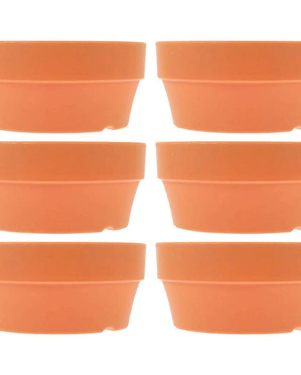 Set of 6 Chic Clay Planters - 12.5cm Pots for Indoor & Outdoor Succulent and Herb Gardening
