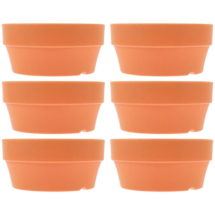 Set of 6 Chic Clay Planters - 12.5cm Pots for Indoor & Outdoor Succulent and Herb Gardening