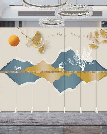 Contemporary Dual-Sided Mobile Folding Screen for Stylish Space Division
