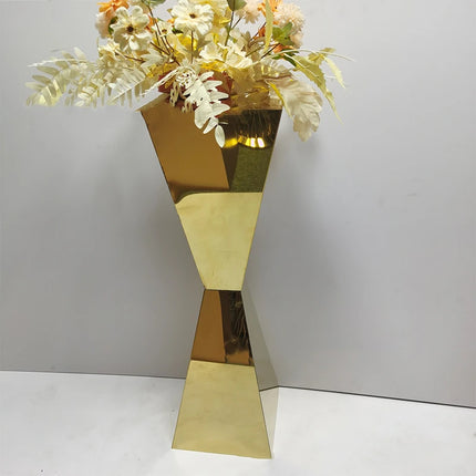 IMUWEN Shiny Stainless Steel Vase Wedding Table Centerpieces Flower Stands Vases Road Lead Party Decoration IM1112 imuwen-shiny-stainless-steel-vase-wedding-table-centerpieces-flower-stands-vases-road-lead-party-decoration-im1112